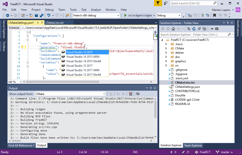 CMake Open Folder CMake Open Folder.