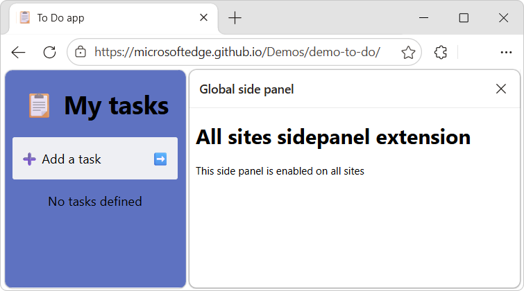 Edge browser sidebar UI