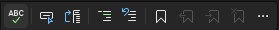 Screenshot of the Text Editor toolbar in Visual Studio.