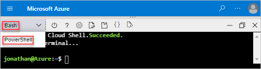 Auswählen von Bash oder PowerShell
