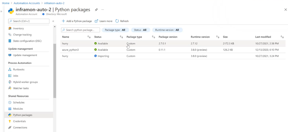 Screenshot: Seite „Python&nbsp;2.7.x-Pakete“ nach Import eines Pakets
