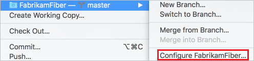 Screenshot, der zeigt, wie Sie Ihre Xcode Git-Projekteinstellungen konfigurieren.