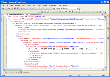 Die XML-Schema-Definitionsdatei (XSD) für das Northwinds-typisierte DataSet