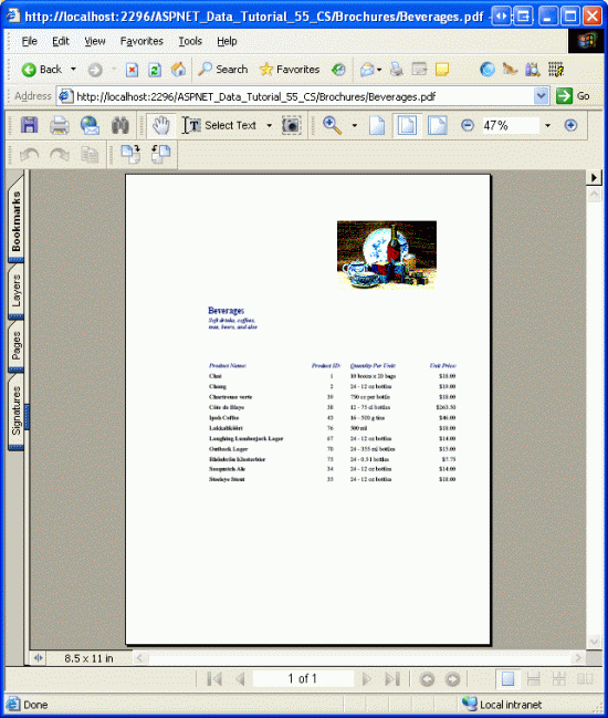 Die PDF-Broschüre der Kategorie wird angezeigt.