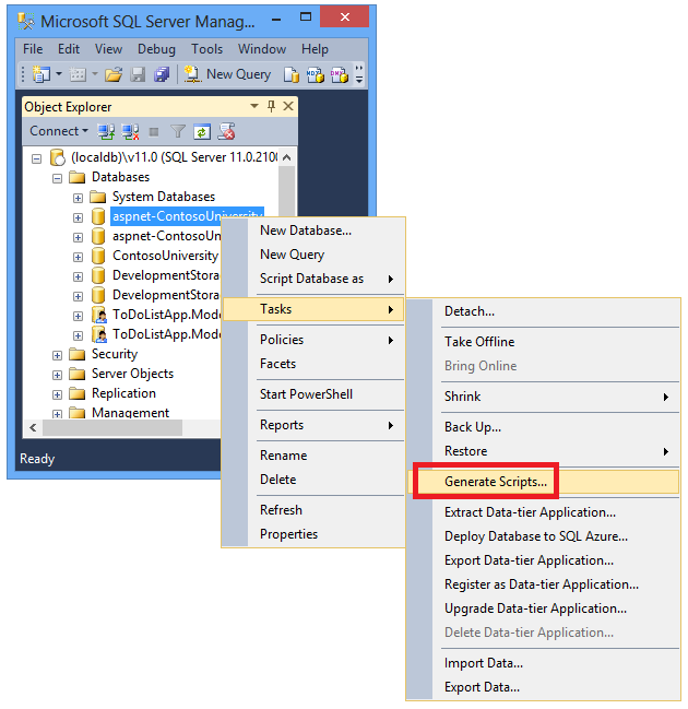 SSMS Skripte erstellen