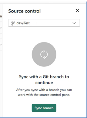 Screenshot: Hinweis, dass Sie erst weiterarbeiten können, nachdem der Arbeitsbereich synchronisiert wurde