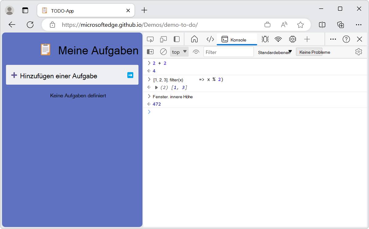 Ausführen mehrerer JavaScript-Ausdrücke nacheinander
