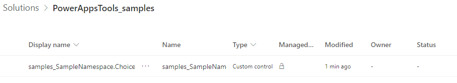 PowerAppsTools_sample temporäre Lösung.