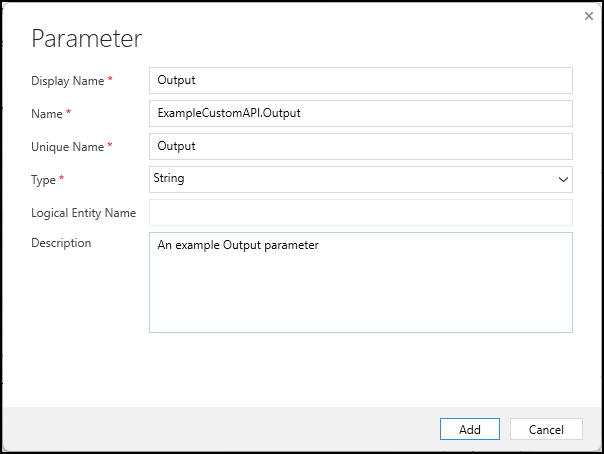 Formular zum Erstellen benutzerdefinierter API-Antworteigenschaften