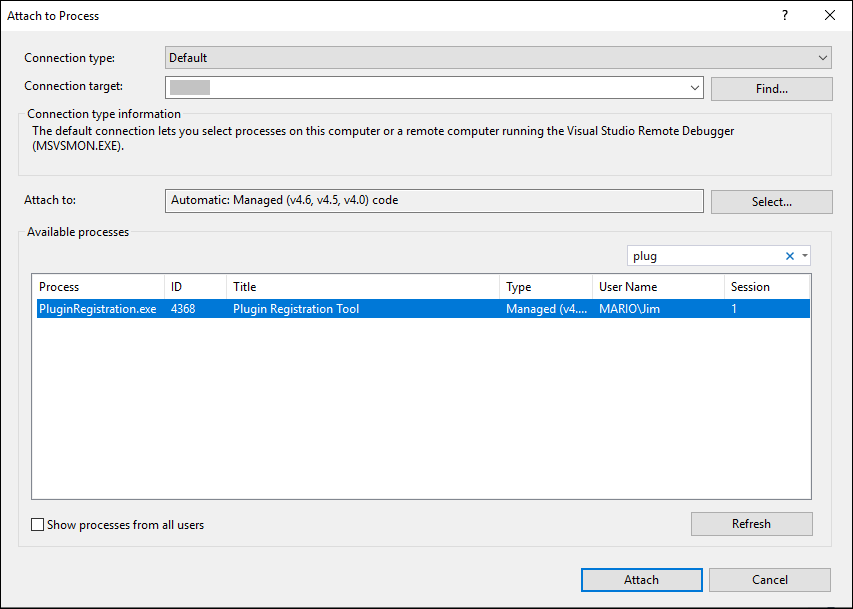 Visual Studio&nbsp;– Dialog „Zum Verarbeiten anfügen“