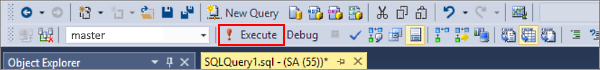 Erfolgs-Screenshot. Verbindung mit SQL-Datenbankserver herstellen: SQL Server Management Studio.