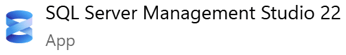 Screenshot des SQL Server Management Studio Anwendungssymbols in Windows Suchergebnissen.