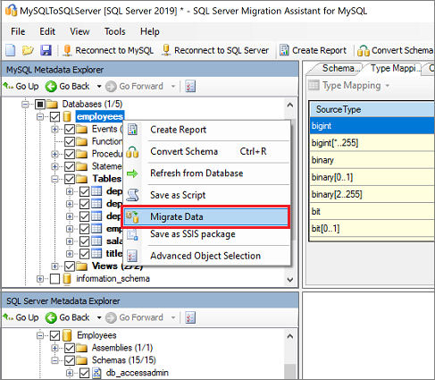 Screenshot: Option „Daten migrieren“