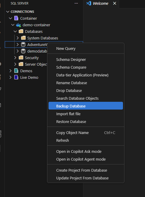 Screenshot der Option 