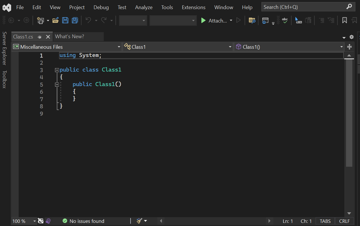 Screenshot einer C#-Codedatei in Visual Studio 2022.