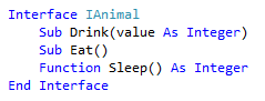 Screenshot der resultierenden Schnittstelle - Visual Basic.
