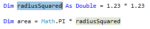 Screenshot des hervorgehobenen Codes Visual Basic.