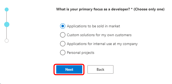 Microsoft 365-Entwicklerfokusauswahl