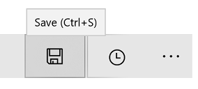 Screenshot einer Schaltfläche mit einem Diskettensymbol und einer QuickInfo, die den Standardtext 
