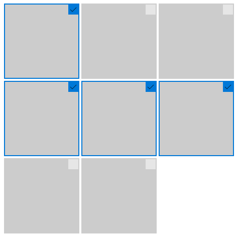 Layout der Rasteransichtselemente