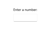 Kopfzeile „Ausdruck eingeben:“ oberhalb eines NumberBox-Steuerelements.