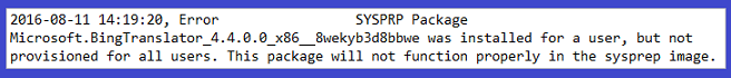 Microsoft Bing-Übersetzer-Paketfehler.