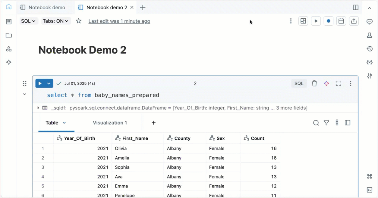 Add a split view to edit notebooks side by side.