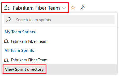 Screenshot of choosing another team.