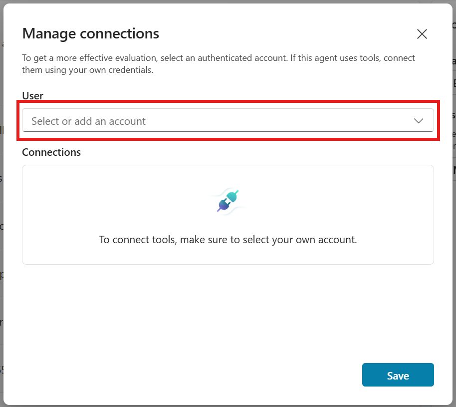 Screenshot showing how to select a user account.