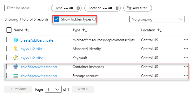 Risorse dello script di distribuzione del modello di Resource Manager