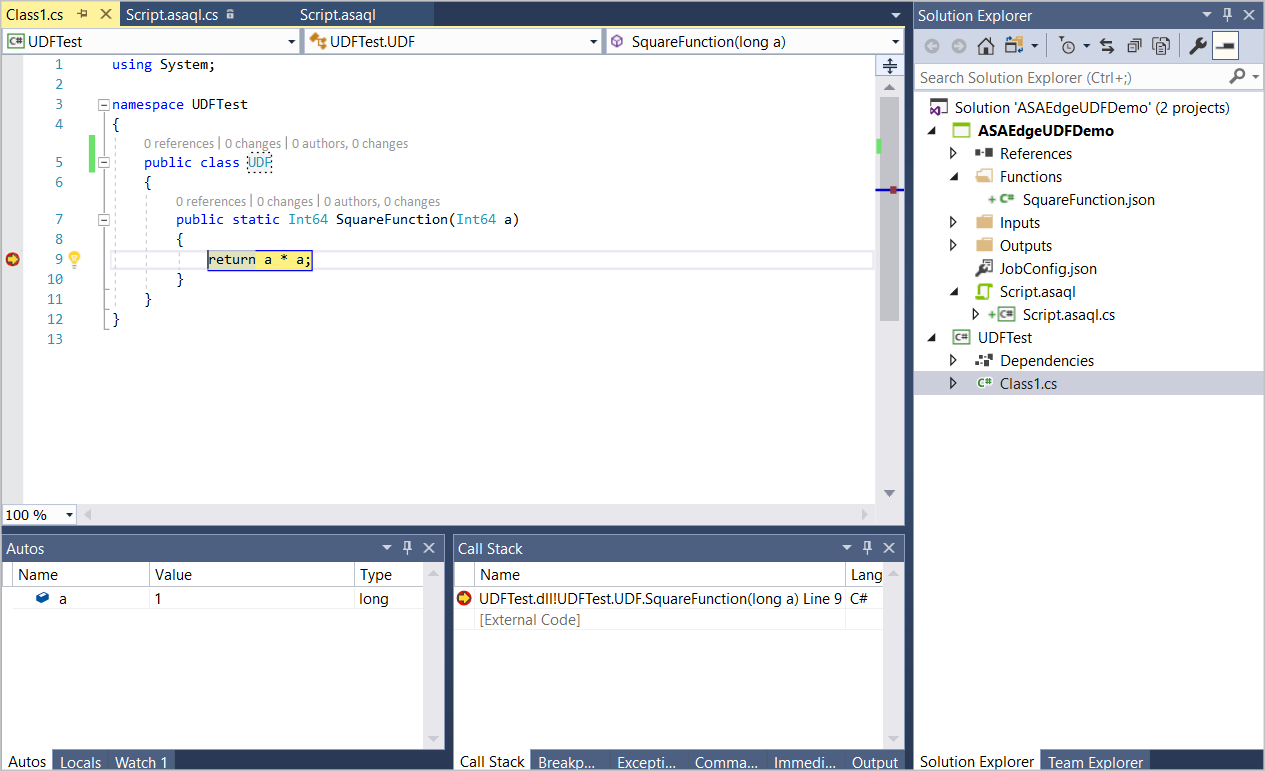 Visualizzare i risultati del debug delle funzioni definite dall'utente di Analisi di flusso