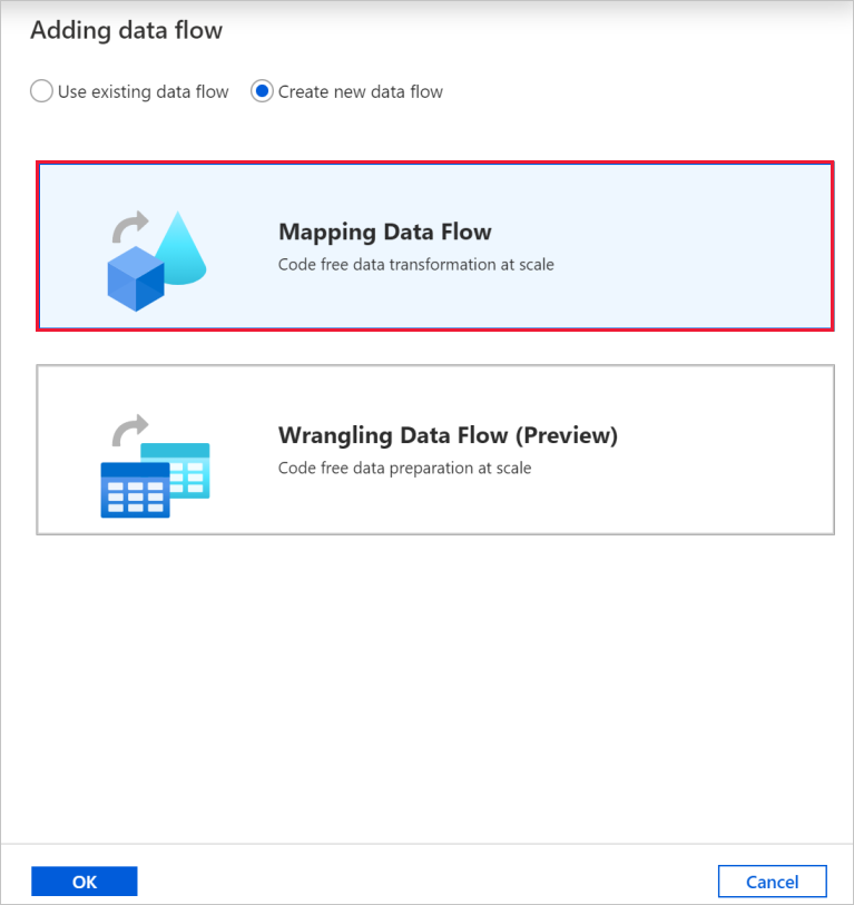Screenshot che mostra il flusso di dati di mappatura.