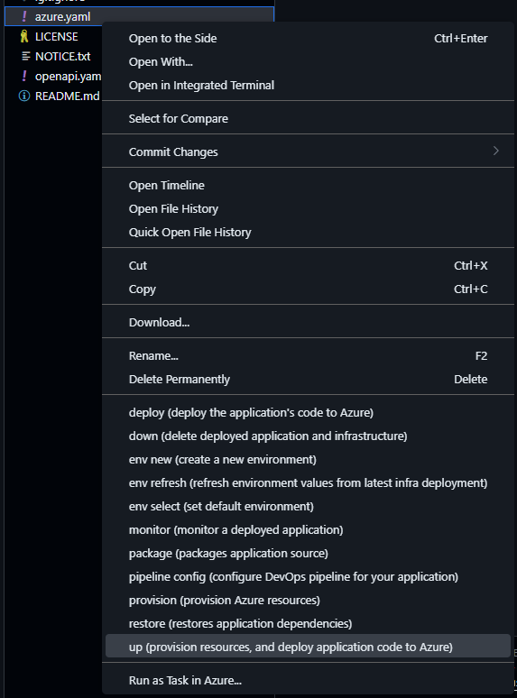 Screenshot che mostra l'opzione di menu 