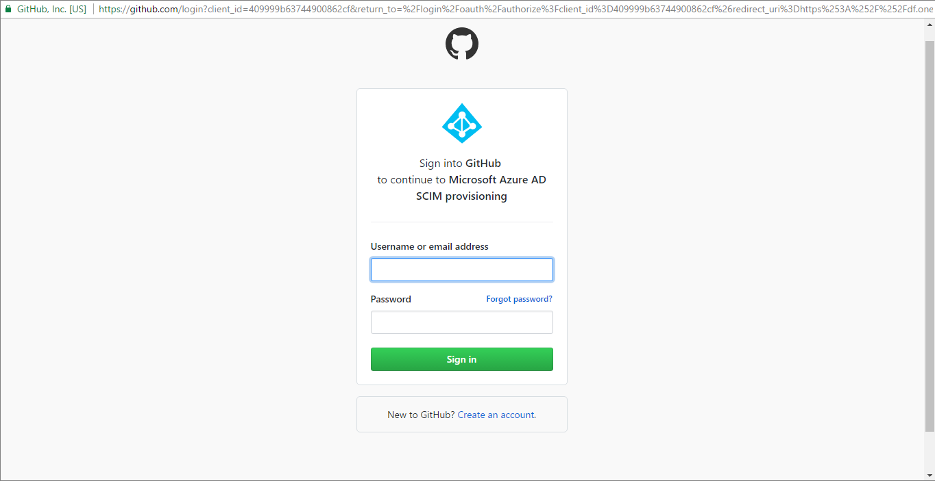 Screenshot mostra la pagina di accesso per GitHub.