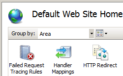 Screenshot del riquadro Home della schermata Home del sito Web predefinito.