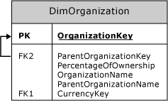 self-referencing nella tabella DimOrganization