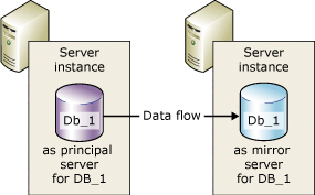 Screenshot di Partner in una sessione di mirroring del database.