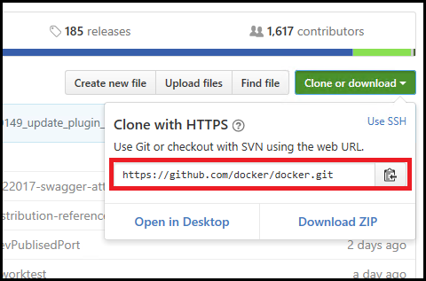 Pulsante Clona di GitHub