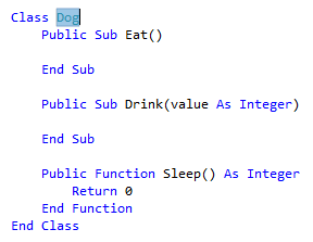 Screenshot del codice evidenziato - Visual Basic.