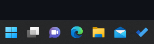 Screenshot di una barra delle applicazioni di Windows 11 che mostra l'app bloccata.