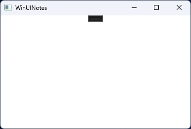 Finestra dell'app note con una barra del titolo e un'area di contenuto vuota.