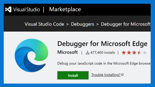 Estensione Edge Debugger per VS Marketplace