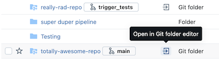 Git フォルダー エディターを開く
