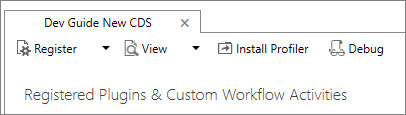プラグイン登録ツールの [プロファイラーのインストール] ボタン。