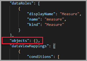 Captura de tela do arquivo de funcionalidades com matriz de objetos vazia.