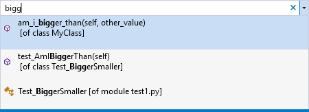 Captura de tela que mostra o comando Go To no Visual Studio.