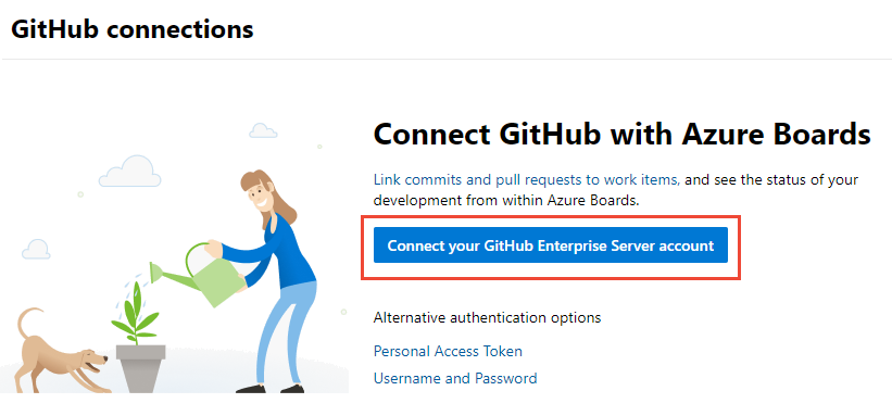 Captura de ecrã da primeira ligação com credenciais GitHub.
