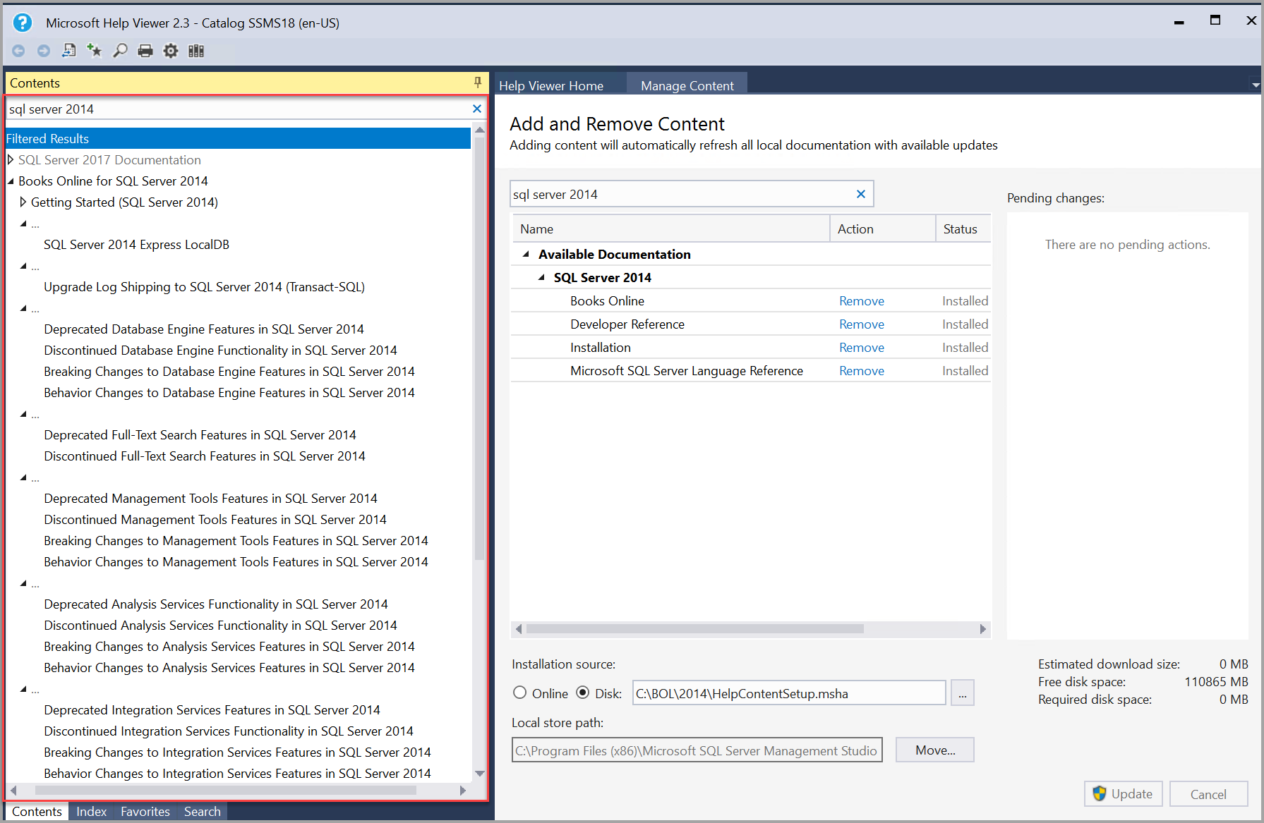 Livros do SQL Server 2014 atualizados automaticamente