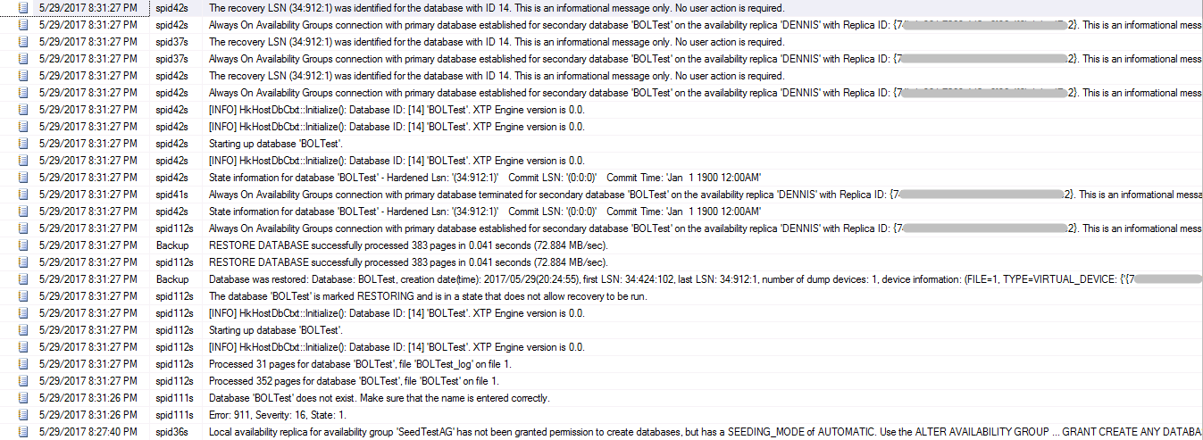 Registo do servidor SQL