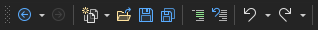 Captura de ecrã da barra de ferramentas em Visual Studio, que inclui botões para adicionar e remover comentários de código.